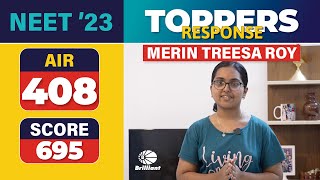 Merin Treesa Roy | AIR 408 | Score 695 | NEET 2023 Result #resultsmatter #neettoppers