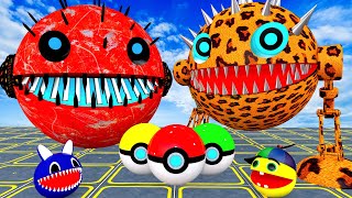 TWO LEG ROBOT RED MS PACMAN VS ROBOT  PACMAN USE POKEMON NEW ADVENTURE #1