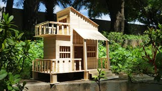 How To Make a Beautiful Cottage House By Using Popsicle Sticks (Dream house) -  Model 69