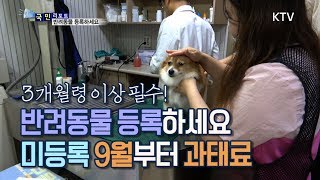 [국민리포트] 반려동물 등록하세요!! 미등록 시 9월부터 과태료