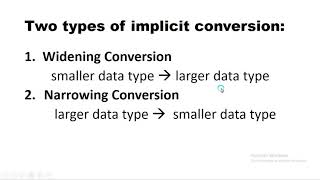 Type Conversion | Implicit Type Conversion | Explicit Type Conversion | Visual Basic | Chapter # 4