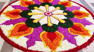 Onam pookalam designs  പകിട്ടാർന്ന  ഓണപൂക്കളങ്ങൾ തിരുവോണം  മാവേലി#Onam2022 #Onam #ഓണം