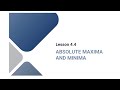 Math 101 calculus 1 ( 4.4 Absolute Maxima and Minima )