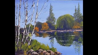 Learn To Paint TV E71 "Autumn Reflections" Acrylic Painting Bob Ross Style