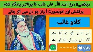 Dil e Nadan Tujhe Hua Kya Hai I Mirza Ghalib Poetry I Urdu Poetry Recitation | Kalam e Ghalib |