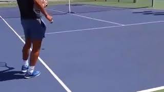 Rafael Nadal play tennis with his son!!!!!!