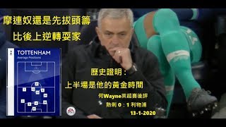 摩連奴還是先拔頭籌比後上逆轉耍家,歷史證明上半場是他的黃金時間(何Wayne英超賽後評 - 熱刺 0:1 利物浦)13-1-2020
