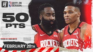 James Harden & Russell Westbrook 50 Pts Combined Highlights vs Warriors | February 20, 2020