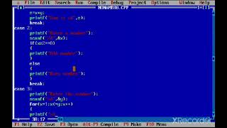 Using switch case statement make a menu card