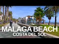 [4k] Virtual Malaga, Costa Del Sol Beach Tour (2020). For Treadmill, Relaxation & ASMR.