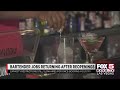 Bartending jobs on a slow rise after pandemic shutdown