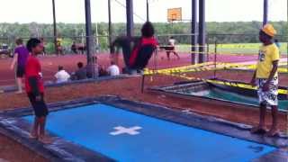 Tiwi Island boys on the trampoline