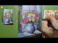 창가 예쁜꽃 그리기 아크릴페인팅 유화 oil painting acrylic painting 830 힐링영상취미미술