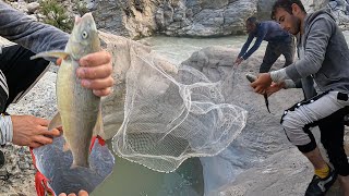 Nomadic man Fishing for his Family's dinner (skilled fishing)