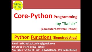 Python Functions with Required Arguments || Python Functions Types of Arguments || Python || #131