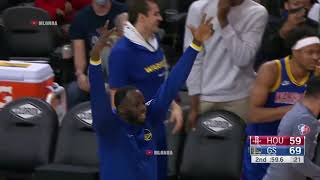 Warriors bench go crazy after Otto Porter drained three triples in a row 👌