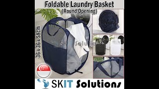 【SKIT Solutions】Foldable Mesh Laundry Basket Storage Bag Organiser for Home Bathroom Dirty Clothes