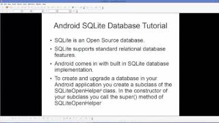 Android SQLite Database Tutorial 1 # Introduction + Creating Database and Tables Part 1 YouTube