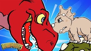 Batalla de Dinosaurios: ¡No Me Comas! - Canciones de Dinosaurios | Dinostory por Howdytoons | S1E8