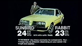 1980 Pontiac Sunbird commercial - Better MPG Than VW Rabbit