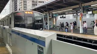 JR東日本E217系横クラY-145編成+横クラY-23編成1310F横須賀・総武快速線快速逗子行き新小岩駅(JO23)13時40分到着