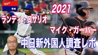 【中日ドラゴンズ】新外国人調査レポート2021 マイク・ガーバー外野手/ランディ・ロサリオ投手