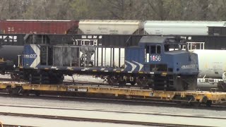 MBTA F40, MassDOT F40, Standridge Color Corporation 80 tonner, and CN in Cleveland, OH on 4/16/21!