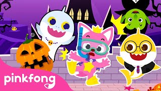 🎃Esconde esconde do Dia das Bruxas com a Família Tubarão👻|Halloween|Pinkfong Canções para crianças