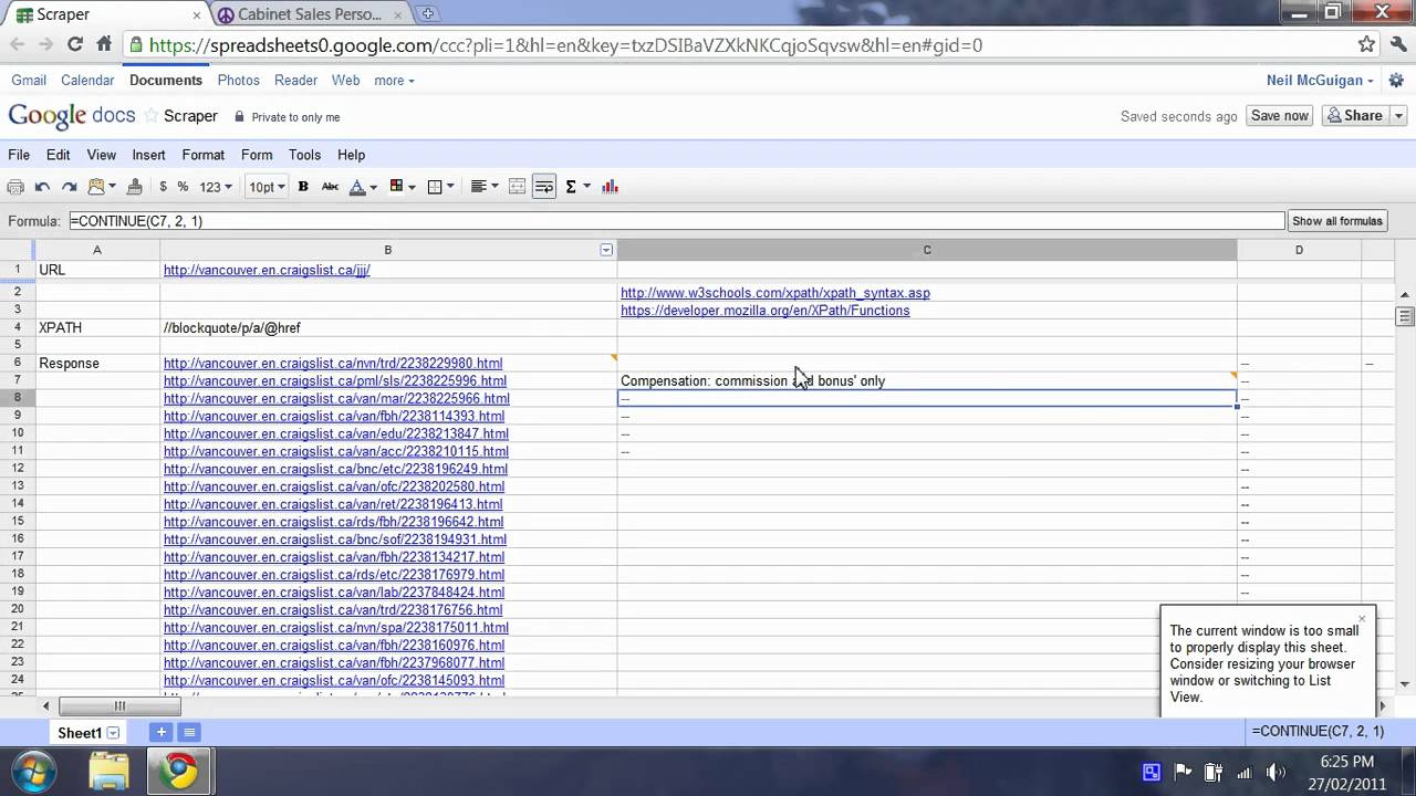 Web Scraping With Google Docs Part B - YouTube