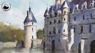 Painting a Castle with Watercolor - LiveStream #139