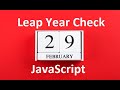 Leap Year program in javascript || Javascript Program to check year is leap or not || JS programs