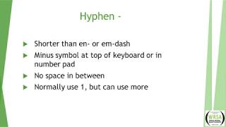 Hyphens and Dashes