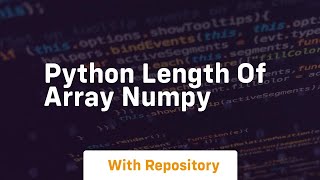 python length of array numpy