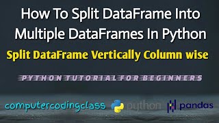 How To Split DataFrame Into Multiple DataFrames Column Wise In Python | Python Pandas Tutorial