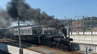 熊本駅周辺の立体駐車場で撮ったSL人吉号です。ラストランに向けて頑張って走ってます。