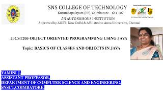Design Thinking Based Learning Approach | Objects and Class | OOPS Using JAVA | SNS Institutions