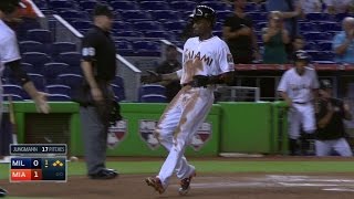 MIL@MIA: Prado singles up the middle to score Gordon