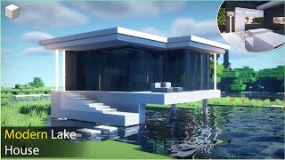 ⛏️ Minecraft Tutorial :: 🌊 Modern Lake House 🏡