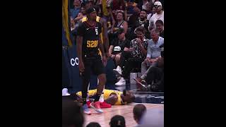 LeBron makes INSANE scoop layup while getting tackled in Game 2 vs Nuggets