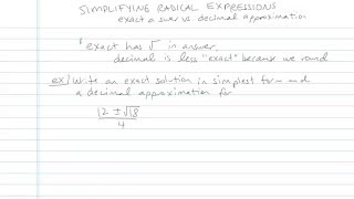 Simplifying Radical Expressions - Sample Problem 8