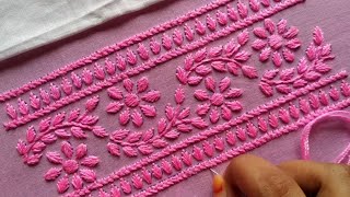 Hand Embroidery Dress Borderline New Design(কামিজ,ওড়না,ফ্রক,শাড়ি)আধুনিক ফুলকারি হাতের সেলাই ডিজাইন🌈🔥