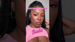 Black Barbie 💖 my barbie-inspired makeup look! 👄💄🎀 #makeup #makeuptutorial #barbie #shorts