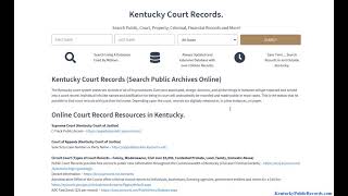 Kentucky Warrant Search (Outstanding / Active Arrest, Bench, and Felony)