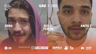 ZER0 vs ANTILT I Grand Beatbox Battle Online 2020 I Solo TOP 16