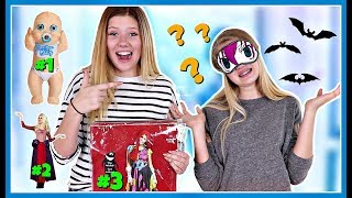Picking our Halloween costume BLINDFOLDED challenge! || Taylor & Vanessa