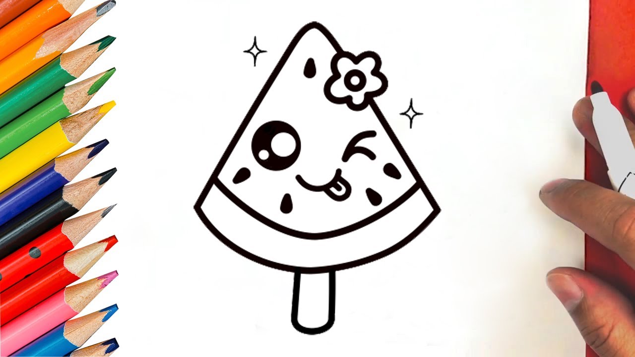 Watermelon Drawing Easy Cute At Laura Timbery Blog