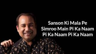 New Song lyrics ( Sanson Ki Mala ) | Ustad Rahat Fateh Ali Khan | HMLyrics
