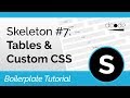 Skeleton CSS Boilerplate Tutorial #7: Tables & Custom CSS