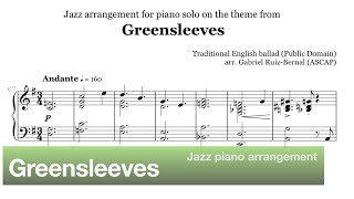 GREENSLEEVES (What Child Is This) jazz piano arrangement