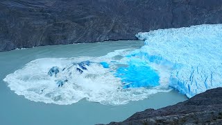 INCREDIBLE COLLAPSE TRIGGERED BY GLACIER CALVING | South America, Chile